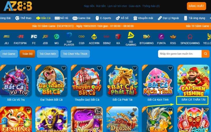 Chọn danh mục bắn cá và tìm trò chơi Bắn Cá Thần Tài Chọn danh mục bắn cá và tìm trò chơi Bắn Cá Thần Tài