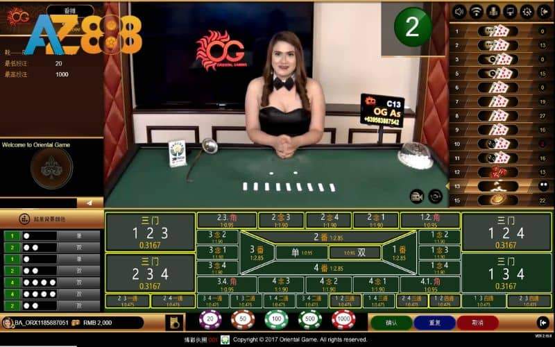 Các cửa đặt cược trong Fantan online tại AZ888