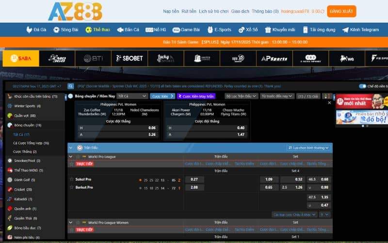 Hướng dẫn các bước tham gia cá cược bóng chuyền tại AZ888 Hướng dẫn các bước tham gia cá cược bóng chuyền tại AZ888