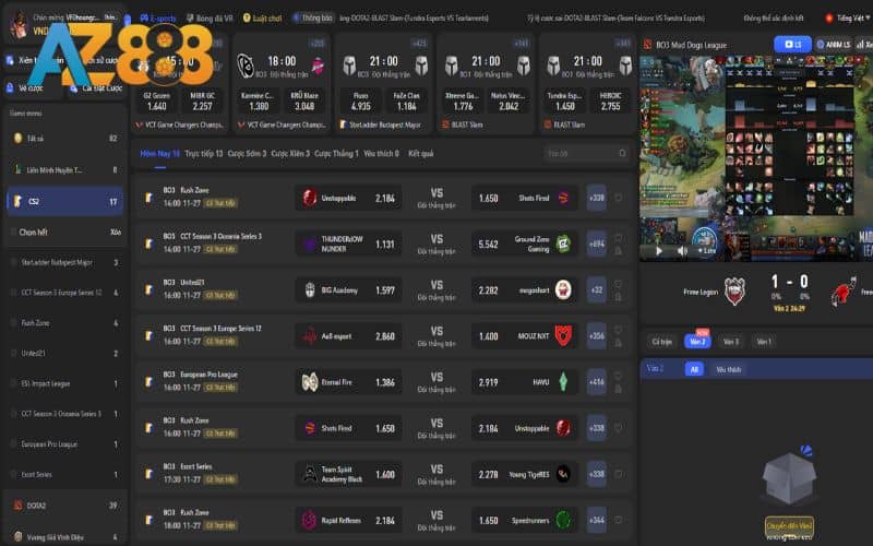 Hướng dẫn các bước tham gia cá cược CSGO tại AZ888